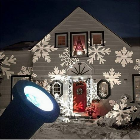Projecteur Led Effet Flocon De Neige Blanc Pour Décorations De Noël Extérieures (1/5)