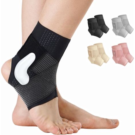 Tutore per caviglia per uomo e donna (1 paio), supporto regolabile per caviglia, fasciatura compressiva con cinghie, fasciatura per piede ultrasottile e leggera, supporto per caviglia per sport, disto