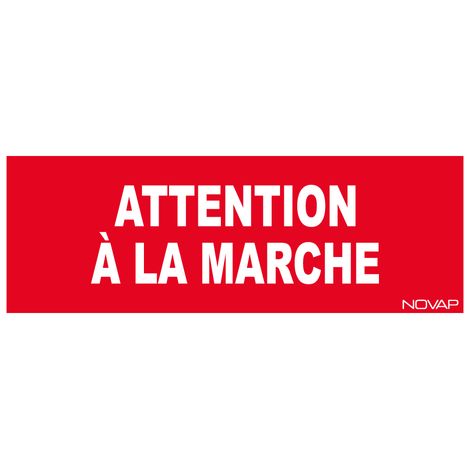 Panneau Attention marche - Rigide 330x120mm - 4140025