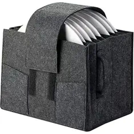 Campervan plate storage - Felt plate holder - 8 plates (1/4)