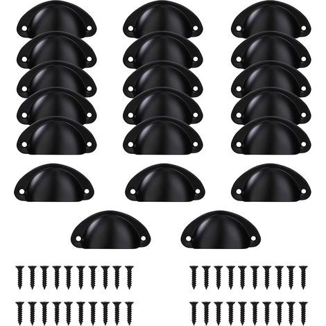 Muschelförmige Schubladengriffe – Zinklegierung – Für Küchenschränke, Badezimmermöbel, Schlafzimmer – 10er-Pack (1/5)