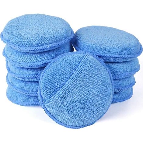 Tampons Applicateurs De Cire En Microfibre Ultra-doux AutoCare Avec Applicateur De Cire à Poche Pour éponge En Mousse Pour Applicateur De Cire De Voiture (bleu, Diamètre De 5 '', Paquet De 10) (1/5)
