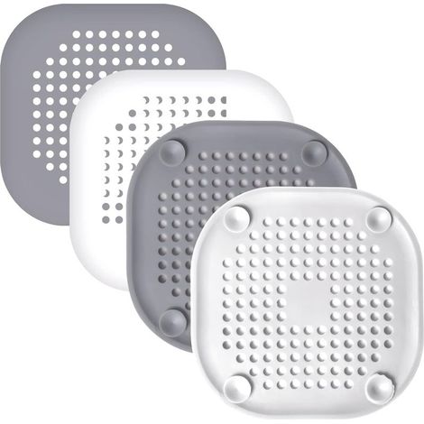 Filtre Drain - Silicone TPR - Pour Evier Cuisine Salle De Bain Baignoire Douche - 14 x 14 x 0,1 cm - 4 Pièces (1/5)