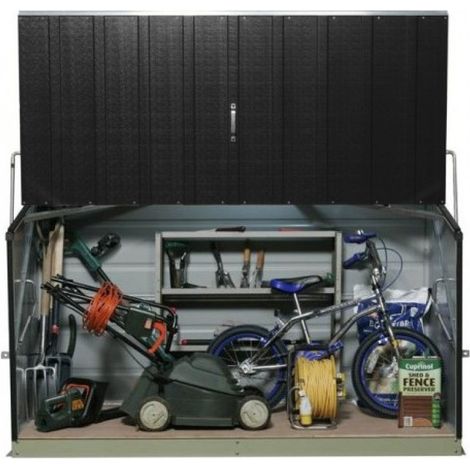 TRIMETALS Coffre de rangement métal 1500L anthracite - 1,51m² utile - Storeguard (1/4)