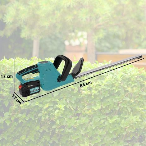 Taille-haie électrique sans fil bleu, coupe-haie à batterie 51cm, moteur puissant, élagueur de haies rechargeable, outil de jardinage à main (1/5)
