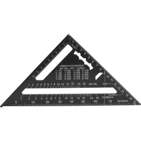 Règle de vitesse 7 pouces métrique impériale double face métal haute précision équerre angle droit pour designer ingénieur (1/5)