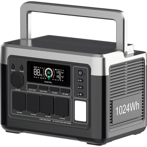 Centrale Électrique Portable - OUKITEL - P1000 Plus - 1024Wh - 1800W-Générateur solaire UPS 8 ms