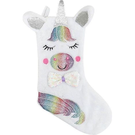 Chaussette de Noël avec lumière LED - Rideaux de cheminée scintillants pour décorations de Noël (1/5)