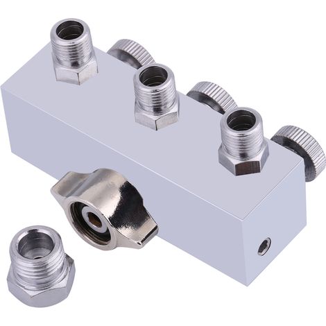 Répartiteur de tuyau d'air pour aérographe à 3 voies - Bouton de réglage de la vanne d'air (1/5)