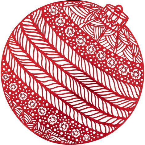 Tischset Weihnachtskugel rot 38cm - Feeric lights & christmas