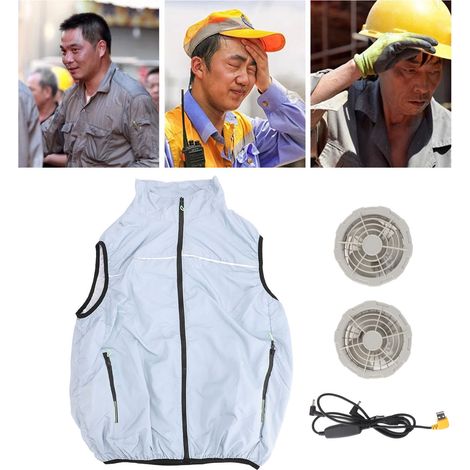 Klimatisierte Sommer-Arbeitsweste für Herren mit Ventilator, Schutz vor Hitzschlag, Unisex, drei Geschwindigkeitsstufen. (1/5)