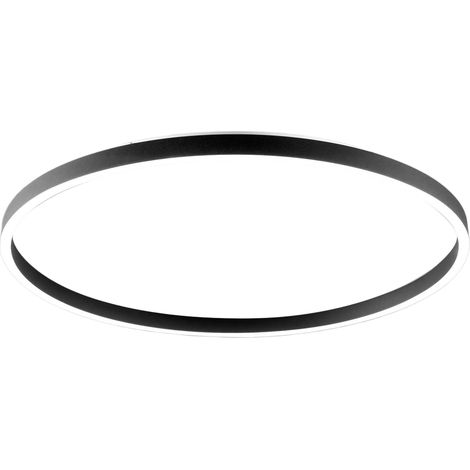 Plafonnier Aela P/G En Aluminium Noir Satiné 60W+12W Led Intégrée Double Emission 3800Lm Dimmable Coupe De Phase - Gealuce (1/3)