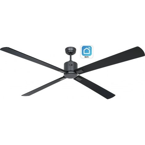 CasaFan ECO NEO III 180cm Ventilateur de plafond avec WiFi 952410W Noir / Noir et Teck (1/7)