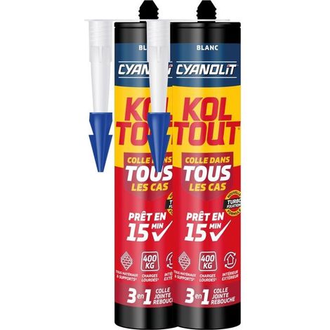 Set di 2 mastici-colla polimerica - CYANOLIT - Total Tech bianco - 290 ml - Ultra versatile - Alta elasticità (1/5)