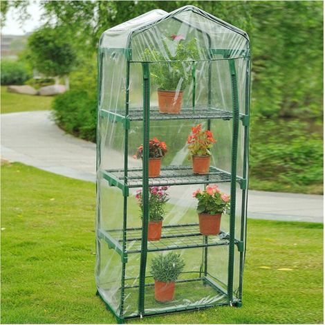 Housse De Serre À En Pvc - Housse De Rechange Pour Mini Serre De Jardin Pour Intérieur Ou Extérieur (Support En Fer Non Inclus)69x49x155cm (1/5)