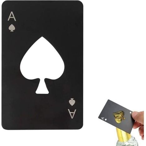 Lot de 1 décapsuleurs de poker en acier inoxydable plat casino,bouteille Ouvre-Bouteilles,Acier Inoxydable Carte Poker,décapsuleur (1/4)