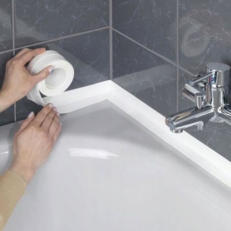 ZC SHOP-STORY - Rouleau de Joints Adhésifs Cuisine et Salle de Bain Épaisseur 3.8cm Longueur 3.2m Blanc (1/4)