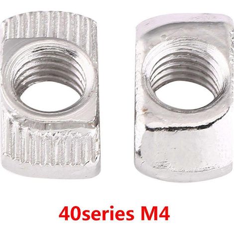 Écrou à tête marteau à rainure en T, fixation en acier au carbone nickelé pour profilé en aluminium (EU40 M419,58)