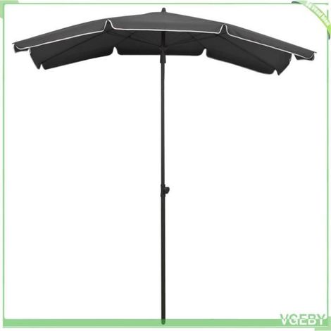 Parasol de jardin - V GEBY - 200x130 cm - Anthracite - Protection anti-UV - Inclinaison manuelle (1/4)