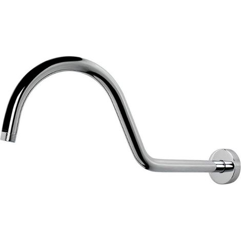Le bras de douche surélevé en forme de S, fabriqué en acier inoxydable, offre une expérience de douche supérieure dans nos équipements de salle de bains. (1/5)