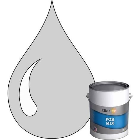 Peinture d'Accroche et Finition 2 en 1 - POK - POK MIX - Acrylique Satinée - RAL 7047 - 1L (1/4)