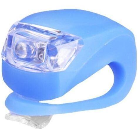 Silicone Front and Rear LED Bicycle Light Set, Headlights and Taillights for Bikes, Waterproof and Safe, Batteries Included (2 Blue Pieces)-Chrom (1/4)