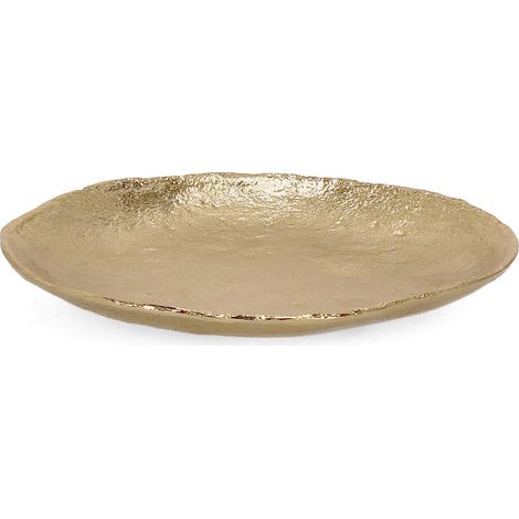 Vassoio decorativo tondo natalizio color Oro in metallo -22 cm (1/2)