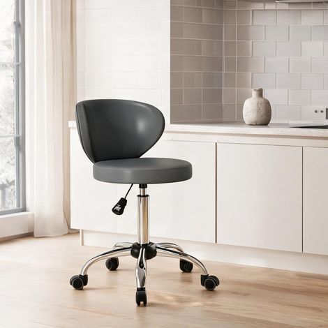 Siège de bar réglable en hauteur 73-88 cm avec revêtement gris (1/5)