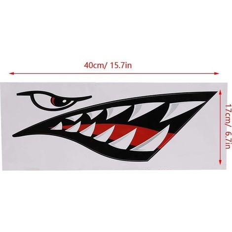 pegatinas de dientes de tiburón, impermeables, divertidas, para coche, kayak, barco, camión, decoración (1/3)