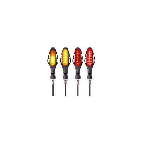 2 Clignotants LED + Stop + Veilleuse - 3 Fonctions - défilant Moto séquentielle A01R (1/5)