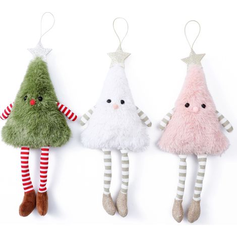 Questo set da 3 pezzi comprende un adorabile albero di Natale di peluche, un elfo di Natale di peluche, decorazioni a forma di elfo di Natale e mini elfi di Natale, adatti come decorazioni natalizie e