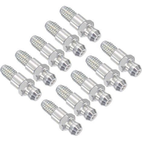 Raccord de graisse droit en acier inoxydable, M6 x 1 mm métrique Mamelon de graisse hydraulique – (Applications : pour remplacer les raccords d'huile manquants ou cassés), 10 pièces (1/5)