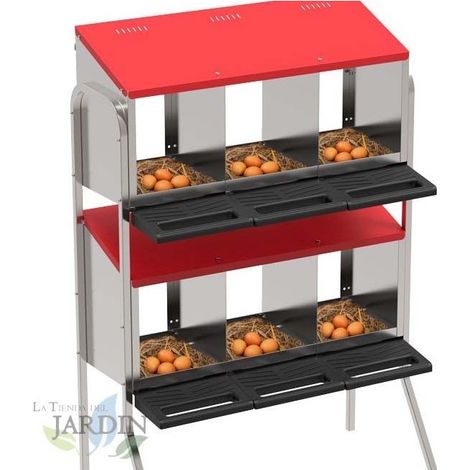 Nido para gallinas 2 departamentos 57x47x77 cm con patas, funcional y elevado para exteriores