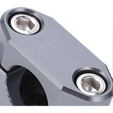 Rehausseurs de guidon 7/8 po en alliage d'aluminium usiné CNC, accessoire de modification universel pour moto, noir (1/4)