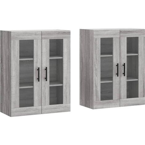 Maison Exclusive - Armadietti a Parete 2 pz Grigio Sonoma in Legno Multistrato