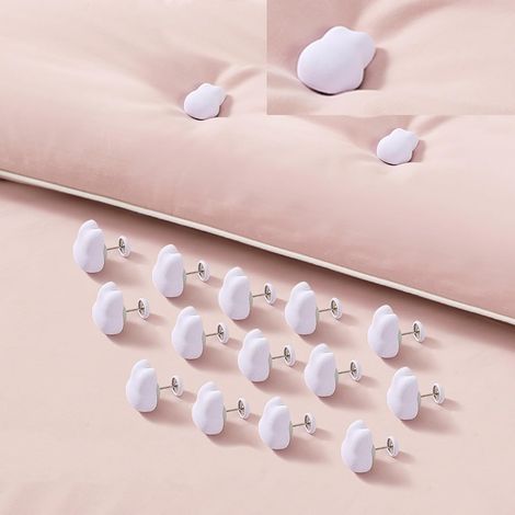 30 Tierförmige Bettdeckenclips - Können als Bettdeckenclips, Gardinenclips oder Vorhangclips oder zur Befestigung von Polstermöbeln verwendet werden (30 Clips, weiße Hasen) (1/5)