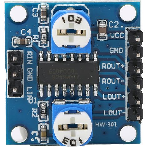 Carte Amplificateur Numérique PAM8406 Stéréo 5Wx2 avec Potentiomètre de Volume - Ampli Puissance Silencieux (1/5)