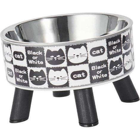 Gamelle surélevée, amovible et antidérapante pour chat, idéale pour la nourriture et l'eau des chatons, petits chiens et chiots.-Black