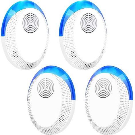 Répulsif antiparasitaire à ultrasons, pièges à souris anti-insectes électroniques 4 paquets pour l'intérieur, plug-in répulsif contre les moustiques et les araignées, répulsif efficace contre les rats (1/4)
