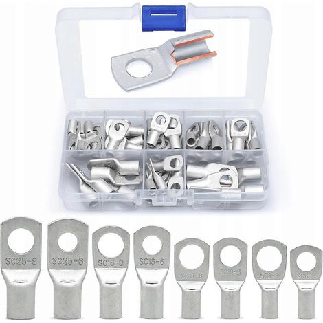 Kits de cosses de câble, 60 cosses tubulaires, 8 tailles, 6-25 mm² (1/5)
