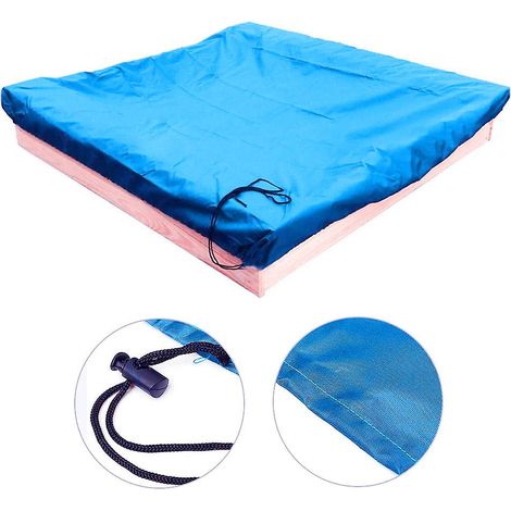 Bâche carrée imperméable à cordon de serrage pour bac à sable de plage et piscine (Noir - 200200cm) (1/5)