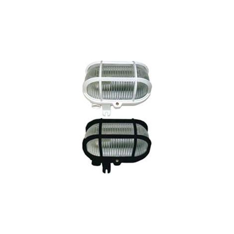 PLAFONIERA OVALE CON GABBIA- - max 40w IP44 - mm.185x107x105h. colore bianco - 2 pezzi SYNTESY
