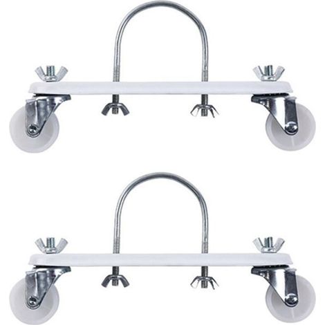 Lot de 2 roulettes de radiateur robustes avec roulettes pour la maison et le bureau (blanc) (1/4)