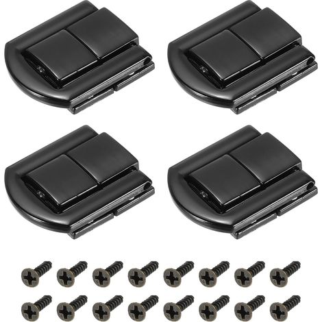 Fermoirs à levier inclinable en alliage de Zinc, 4 pièces, serrure à bobine, fermeture à pression pour boîte à bijoux, caisse en bois, boîte à outils, noir, 25x20mm