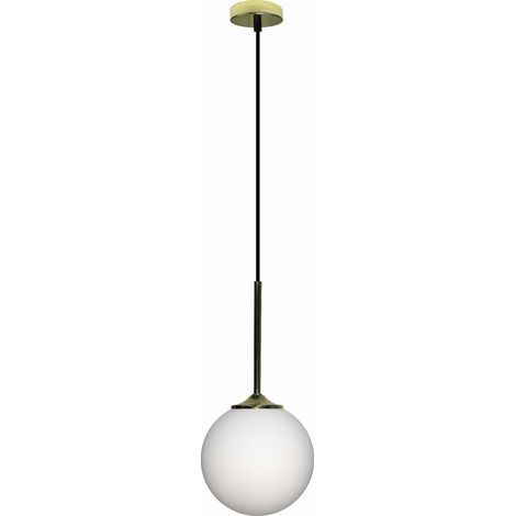 Suspension Candellux Glasgow verre blanc/or E27 Ø15 (1/2)