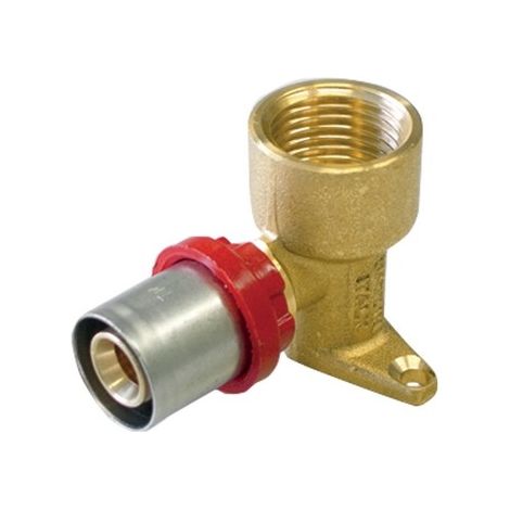 RACCORDO PRESS CURVO F CON FLANGIA COMPACT  PER MULTISTRATO Misura: 16 X 2,0 -1/2"