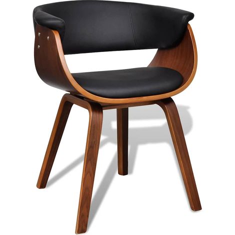vidaXL Chaise à manger bois courbé et similicuir (1/5)