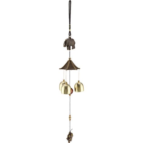 Carillon Vent En Métal Forme Éléphant Style Antique Décoration Jardin Cour Extérieure 1 Pièce (1/5)