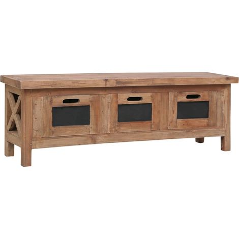 Meuble TV avec 3 tiroirs, Étagère TV, Meuble de Salon, 120x30x40 cm Bois d'acajou massif OIB2475E (1/5)