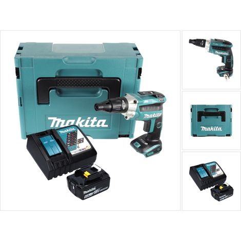 Makita DFS 251 RG1J Visseuse pour cloisons sèches sans fil Brushless 18V + 1x Batterie 6,0Ah + Chargeur + Coffret Makpac